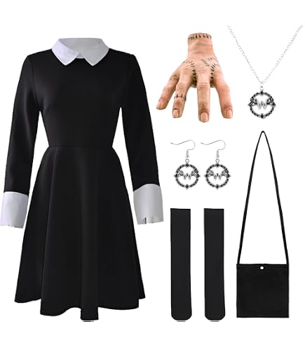 Rubie's Offizielles Wednesday Addams Kostüm – Kleid Für Erwachsene, Grusel-Fancy-Dress