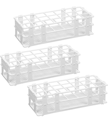 Ks-Tek 2Pcs Vial Rack - Yellow PP Holder For 2mL Autosample Vials (50 Holes)