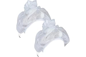 BUNIQ 2 Pièces Bonnet En Filet Pour Sécher Les Cheveux Bouclés, Cagoules De Séchage De Cheveux Réglables, Maille Réutilisable Avec Cordon De Serrage, Snoods En Filet Pour Sécher Les Cheveux Bouclés
