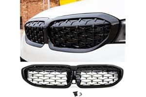 ‎DM AUTOTEILE DM Autoteile Diamant Wabengrill Kühlergrill Schwarz Glanz Sport kompatibel für BMW 3er G20 G21