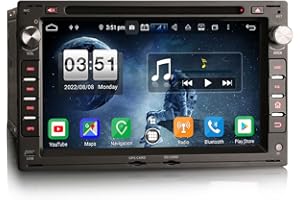 Erisin 8-Core Android 12 Coche Estéreo Automóvil Pantalla Táctil para VW Passat B5 Polo Golf MK4 T5 Transporter Peugeot 307 Dab+ Radio 7 Pulgadas GPS con BT WiFi DSP CarPlay 4GB RAM+64GB ROM