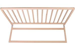 Safetots Barrière de Lit en Bois Extra Haute, Naturel, 60cm de Hauteur x 110cm de Largeur, Barrière de Lit pour Bébé pour la Sécurité, Rail de Lit Enfant Sécurisé, Pré-Assemblé, Installation Facile