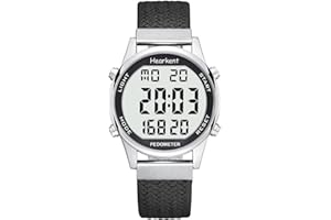 HEARKENT Reloj podómetro para Mujer, grabación de calorías y Distancia, Alarma, Cuenta atrás, visualización de la Hora,sin Carga ni aplicación, 2401