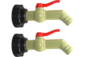 BEKINDPRO 2 Stück IBC Auslaufhahn 1 Zoll mit Schlauchtülle 25mm, IBC Kugelauslaufhahn IBC Tank Adapter S60x6 IBC Tank Zubehör Wasserhahn für IBC Tank Regentonnen Wassertank