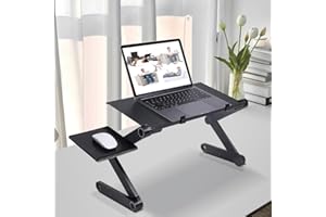 HUOLE Lap Desks Plateau,Table de Lit, Petite Table pour Ordinateur pour Lit,Support pc Portable,Folding Angle RéGlable à 360 DegréS Amovible Compatible avec Toutes Sortes Ordinateur-Noir