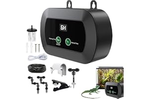 GENERIC Reptile Humidifiers Smart Misting System, Terrariums Humidifier with 360°Adjustable Misting Nozzles Spray Kit, Reptile Mister Automatic with Timer for Rainforest Plants Amphibian
