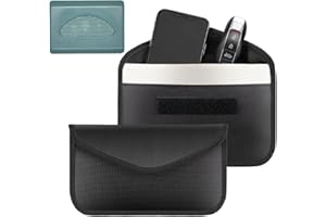 HAMKU 1 Pezzi Gabbia Faraday,Faraday Bag 20 * 10Cm Custodia Per Telepass Schermata,Custodia Rfid,Faraday Keyless Schermatura Chiave Auto,Telepass Schermatura(Nero)