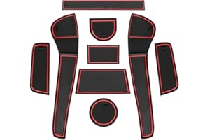 CDEFG Compatible with VW Up Seat MII Skoda Citigo 2013-2022 2023 UK Rubber Mats, Non-Slip Mats Centre Console Anti-Slip Cup Drink Holder Rubber Mat Armrest Storage Pads Car Interior Accessories (Red)