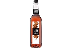 1883 Maison Routin Premium Caramel Syrup for Coffee, Hot Chocolate & Milkshakes - Vegan-Friendly, Allergen-Free, No Preservatives - 1L PET Bottle