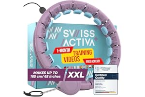 Swiss Activa+ Infinity Hoop with Weight Ball – 60-112 cm Smart Hula Hoop that Never Falls – Infinity Hoop – Fitness Hula Hoop – Fitness Hoop Hula Hoop with Ball –Smart Hoola Hoop