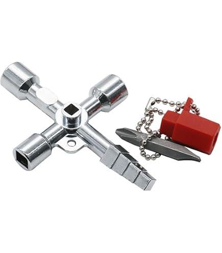 TNOMSNO Clé Triangle 4 En 1 Multifonction - Pour Compteurs, Armoires Électriques, Poubelles - Alliage Zinc