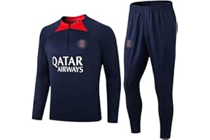 XYYYHTL Neue Trikot PSG Trikot Set Fußballtrikot Kinder/Erwachsenen Trikot Set,Trainingsanzug Herren Fussball Trikot Kinder Set,Heim-/Auswärtstrikot Manches Longues Set und Jungen Anzug Set