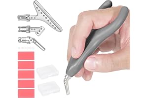 CharySim Stylo De Peinture Diamond Ergonomique Avec Accessoires, Embouts De Stylo En MéTal, BoîTe De Rangement, Cire Et Outils Pour Crystal Art, Kits Pour Adultes Et Enfants, Gris