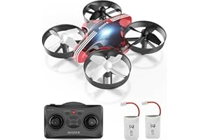 ATOYX Mini Drone pour enfants avec lumières LED,Avion RC portable pour l'intérieur et l'extérieur Nano Drone Quadcopter,2 Batteries,Cadeaux pour garçons et filles（Rouge）