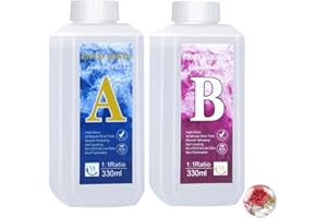 SHIIYYU Resine Epoxy Transparente Kit Complet,1: 1 Ratio Transparent Résine époxy Cristalline pour Moulage et Revêtement, Dessus de Table, Fabrication de Bijoux et Décoration Artisanale (White bottle-660)
