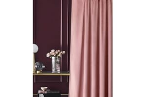room99 Rideau en Velours avec œillets dorés Charmy 140 x 260 Largeur x Hauteur, Décoration de fenêtre, Rideau Thermique Isolant Anti Froid et Chaleur pour Salon Rose, 1 pièce