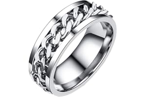 Holibanna Mens Stainless Steel Rotatable Transferring Fidget Spinner Chain Anxiety Accessory Boy Novelty Jewellery