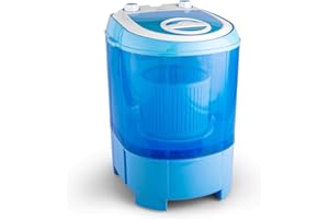 oneConcept SG003 - Mini Lavatrice, Lavatrice Ideale per Single, Case di Studenti e Campeggiatori, Capacità 2.8 kg, Potenza 180 W, Silenziosa, Basso Consumo di Acqua e Energia, Celeste