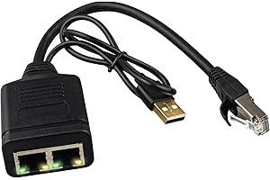 Leehitech Gigabit RJ45 Network Splitter Adapter,1000Mbps 1 to 2 Ethernet Splitter LAN Network Splitter for Computer,Hub,Switch,Router,ADSL,Set-top Box,Digital TV (2 Devices Running Simultaneously)