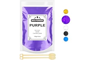 HEYBALON Poudre de mica - Pigment résine époxy 120g, colorant de savon, Métallique Naturel pour la fabrication de bijoux, Bougie,Vernis à Ongles,Bombe de Bain etc (Purple)