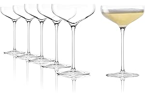 Stölzle Lausitz Calici da Champagne SWING Set di 6, 300ml – Eleganti Bicchieri da Champagne Ideali anche per Vino Spumante & Cocktail – Calici in Cristallo di Alta Qualità – Lavabili in Lavastoviglie