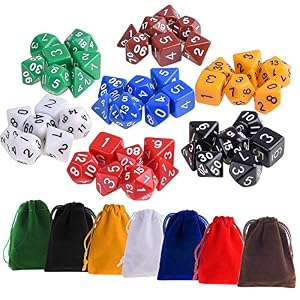 KUUQA 7 x 7 (49 Piezas) Dados poliédricos 7 Color Dados del Juego