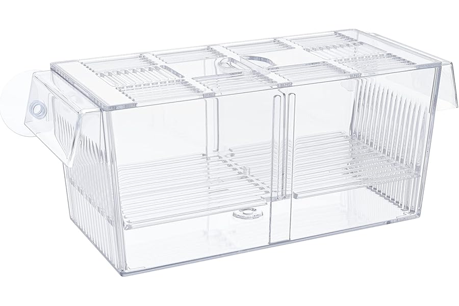 Uniclife Aquarium Fish Breeding Box Acrylic Hatchery Incubator Tank with Suction Cups Large Isolation Box for Baby Fish Shrimp Betta Guppy and Platy