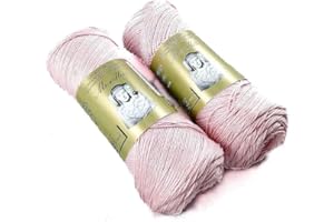 MORILLAS PACK 2 ZEPELINES Algodón perlé 100% egipcio mercerizado para DIY y tejer a mano labores de ganchillo o punto con un acabado elegante. (2 X 70gr) (5, ROSA 8)