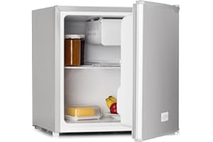 KLARSTEIN 50L1-SG - Minibar, Mini-réfrigérateur, Réfrigérateur à Boissons, F, 40 litres, env. 47x49,5x44,4 cm (LxHxP), Fonctionnement Silencieux, 1 étagère, Température réglable, Argent
