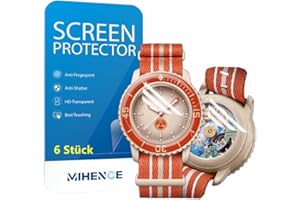MIHENCE Folia ochronna kompatybilna z Blancpain x Swatch, folia ochronna na wyświetlacz TPU HD + ochraniacz na plecy kompatybilna z Swatch Scuba Fifty Fathoms [6 sztuk]