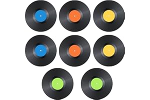 runrayay 10 Pollici Bianco Dischi in Vinile Falso 8 Pezzi 1 Pacchetto per l'arredamento Indipendente Stanza estetica o Decorazione della casa in Camera da Letto o Soggiorno a Parete Disco Studio