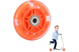 SUNJULY Roue de rechange pour scooter - 1 roue flash LED 80 mm - Mini Maxi Micro - Roues de rollers clignotantes - Arrière - ABEC-7 - 80 mm - Pour enfants et adolescents - Pour l'intérieur et l'extérieur -