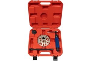 XIGNER 10T Hydraulischer Radlager Abzieher Werkzeug Satz Ausdrücker Satz für Antriebswellen KFZ Radnaben abziehen für 4- oder 5-Loch-Radnaben mit einem Lochkreis von 96 – 125 mm Rot