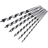 TOPWAY 6Pcs Wood Spiral Auger Bits Set, Hex Drill Bits 230mm Woodworking Metal Plastic Cutting Drilling, 6mm / 8mm / 10mm / 1