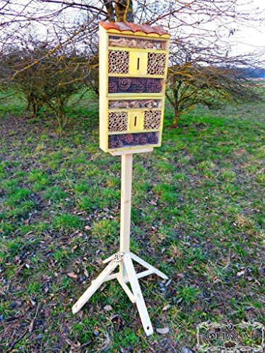 Groß – insektenhotels gelb hellgelb Sonne Vogelhäuser nistkästen insektenhotel, mit Holzrinde-Naturdach, FDV-HOST-OS als Ergänzung zum Meisen nistkästen Meisenkasten oder zum Vogelhaus Vogelfutterhaus Futterstation für Vögel Insektenhäuschen – insektenhotels, insektenhotel für ökologische biologische natürliche Blattlausbekämpfung, Marienkäferhaus-Marienkäfer-Marienkäferkasten-Schmetterlingshaus-Schmetterlinge,Gartendeko - 2