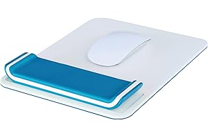 Leitz, Podkładka pod Mysz z Regulowaną Podpórką pod Nadgarstek Leitz Ergo WOW, Dwa Ustawienia Wysokości, Kolor Niebieski/Biały, 65170036