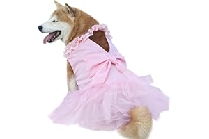 UOSIA Luxuriöses Hunde-Tüllkleid - Niedliche Prinzessin Spitze Hochzeitskleid mit Blume Bowknot Mehrlagiger Prinzessin Tutu Rock für Große Hunde - Rosa, 3XL