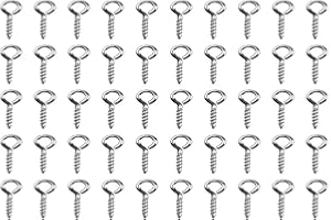 Juliyeh 100 perni a vite con occhielli filettati a vite, mini ganci a vite in acciaio inox argento, per creazione di gioielli fai da te, 10 mm x 4 mm (45)