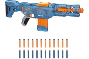 Nerf Elite 2.0 Echo CS-10 Blaster – 24 Official Nerf Darts, 10-Dart Clip, Removable Stock and Barrel Extension, 4 Tactical Rails, Multicolor, 6.67 x 68.58 x 31.75 cm
