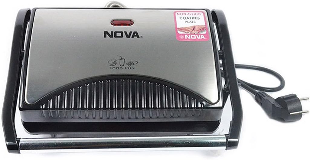 Nova 2 Slice Grill Sandwich/Panini Maker - Non Stick Plate | Powerful 700 Watts