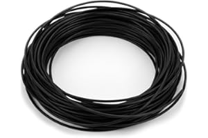 THE BEAD SHOP Cordon en cuir de 2 mm x 3 m - Noir - Cordon rond en cuir de vache pour fabrication de bracelets, colliers, bijoux, loisirs créatifs