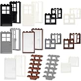 Cabeeskii Building Blocks Accessories, 50 Pieces Doors and Windows | Home Farm Set Compatible with All Leading Brands