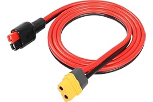 YACSEJAO Câble d'extension XT60 12 AWG XT60 vers panneau solaire 1 m XT60 femelle vers connecteur 45 A pour batterie externe RC Lipo batterie au lithium