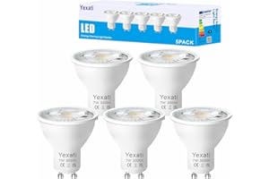 Yexati LED Bulb GU10,550 lumens, 7w(Equivalent to 50w Led Halogen), Warm White 3000k,Non Dimmable, Pack of 5