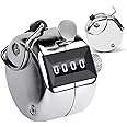 FOORIR Click Counter Metal Handheld Manual Mechanical 4 Digit 4-Digit Number Counting Clickers Pitch One Click One Count Solid Quickly Restoration