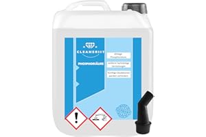 Die Seifenblase Cleanerist Acido fosforico 85% con beccuccio I H3PO4 – E338 I Convertitore di ruggine I Calcare I Svitatore di urina I 5 litri in tanica