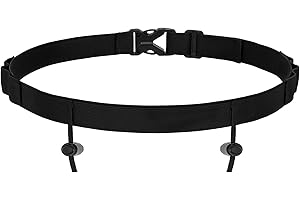 JasGood Triathlon Startnummernband Verstellbar Laufgürtel mit Nummernhalter 6 Gel-Halter Running Belt Laufgurt Bauchtasche Gürteltasche für Joggen Marathon Radfahren,Black,80cm