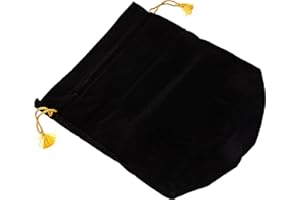 Urns UK Grand Sac à Cordon en Velours, Noir, Velours, Noir, 39x39x0.5 cm