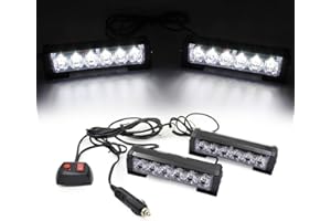 Triclicks 2 * 6 LEDs Feux de Pénétration Lumière Stroboscopique Eclairage Clignotant à 9 Modes pour Voiture Camion Véhicule SUV Lampe pour Avertissement Urgence Secours Travaux DC12V