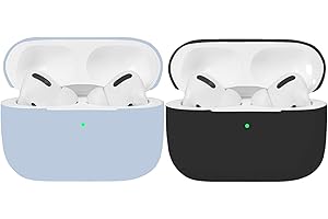 WATRUER Airpods Pro Hülle, ultra-dünnes, weiches, silbernes Silikon, stoßfestes, rutschfestes Schutzzubehör Abdecketui für Apple Airpods 3-Ladekoffer - Hellblau / Schwarz